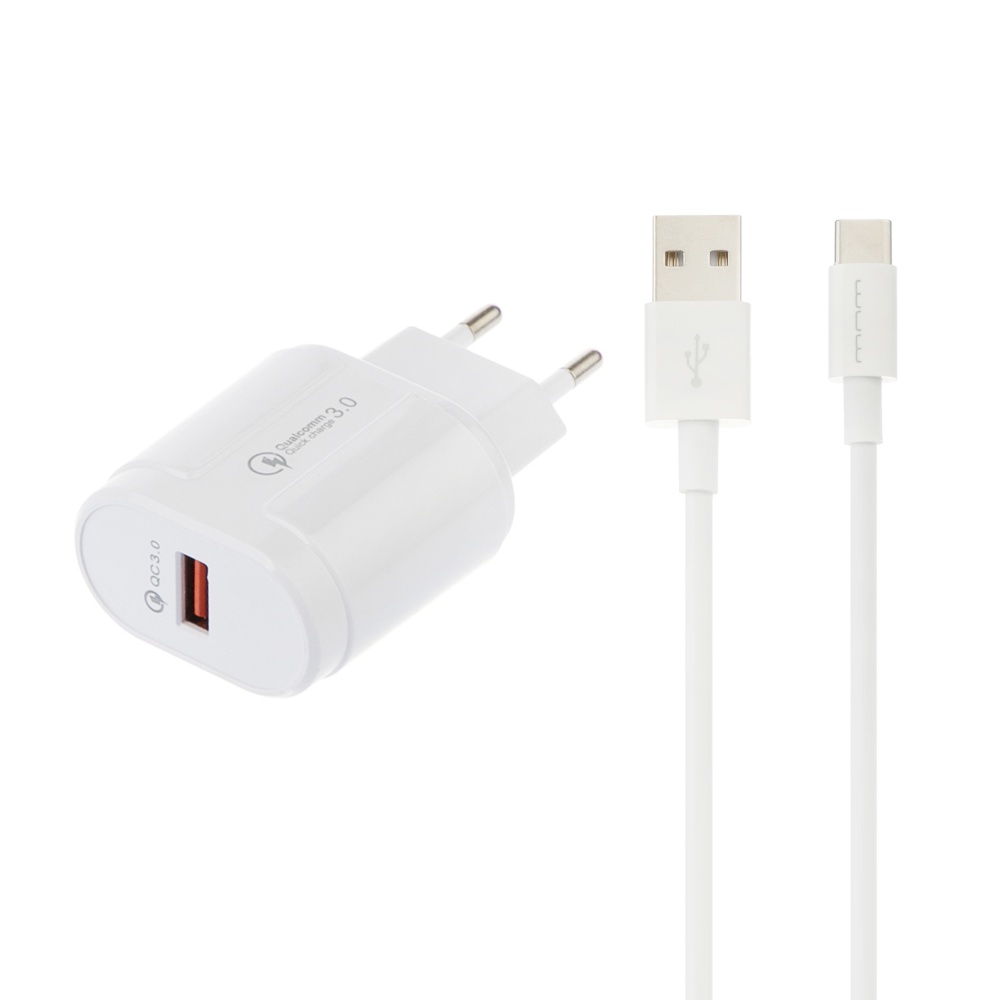 شارژر دیواری دبلیو یو دبلیو مدل T42 به همراه کابل MicroUSB