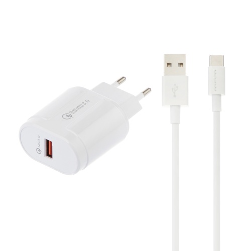 شارژر دیواری دبلیو یو دبلیو مدل T42 به همراه کابل MicroUSB
